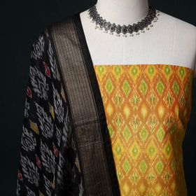 Pochampally Ikat Handloom Sico 2pc Unstitched Dress Material Kurta Set 09