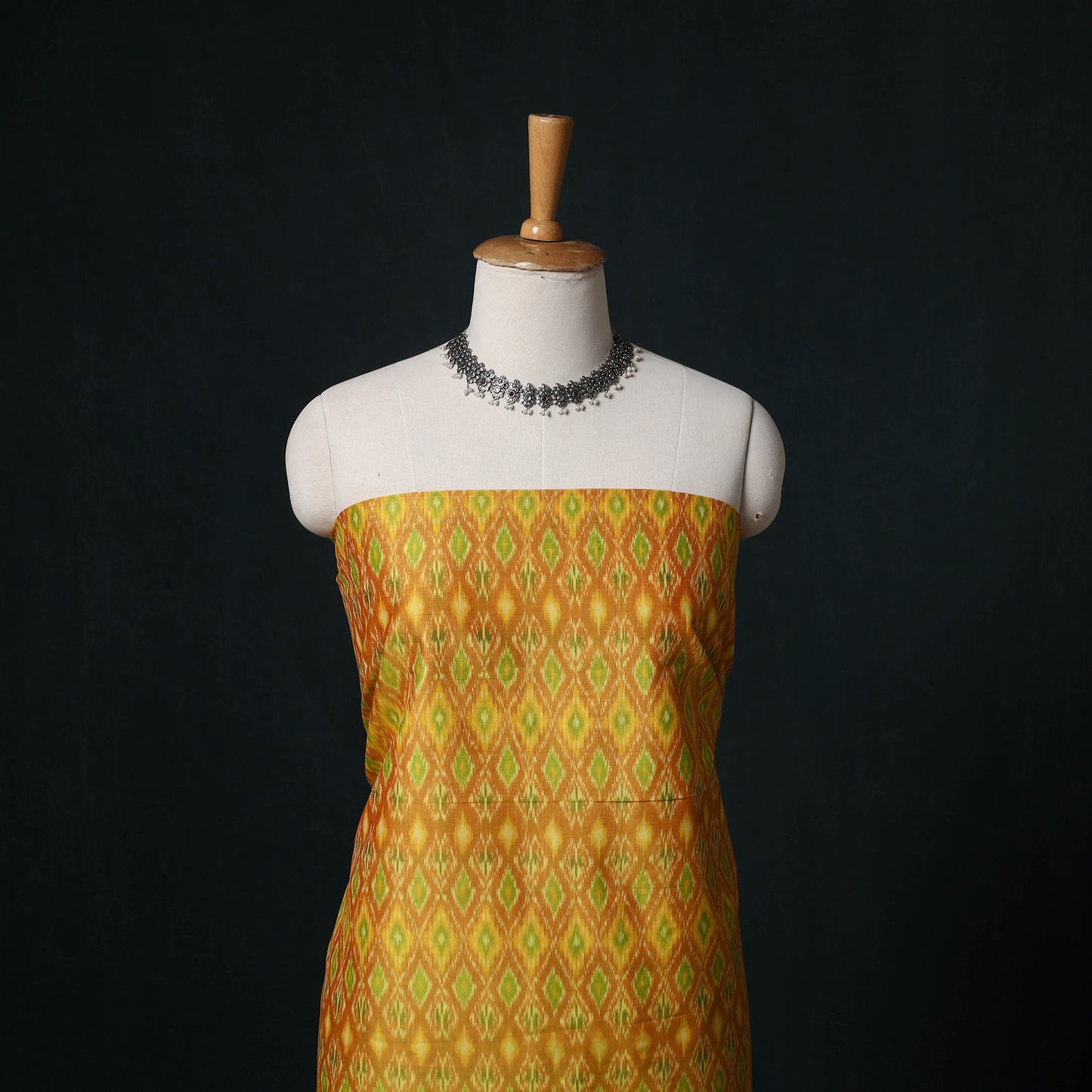Pochampally Ikat Handloom Sico 2pc Unstitched Dress Material Kurta Set 09