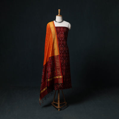 Pochampally Ikat Handloom Sico 2pc Unstitched Dress Material Kurta Set 10