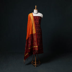 Pochampally Ikat Handloom Sico 2pc Unstitched Dress Material Kurta Set 10