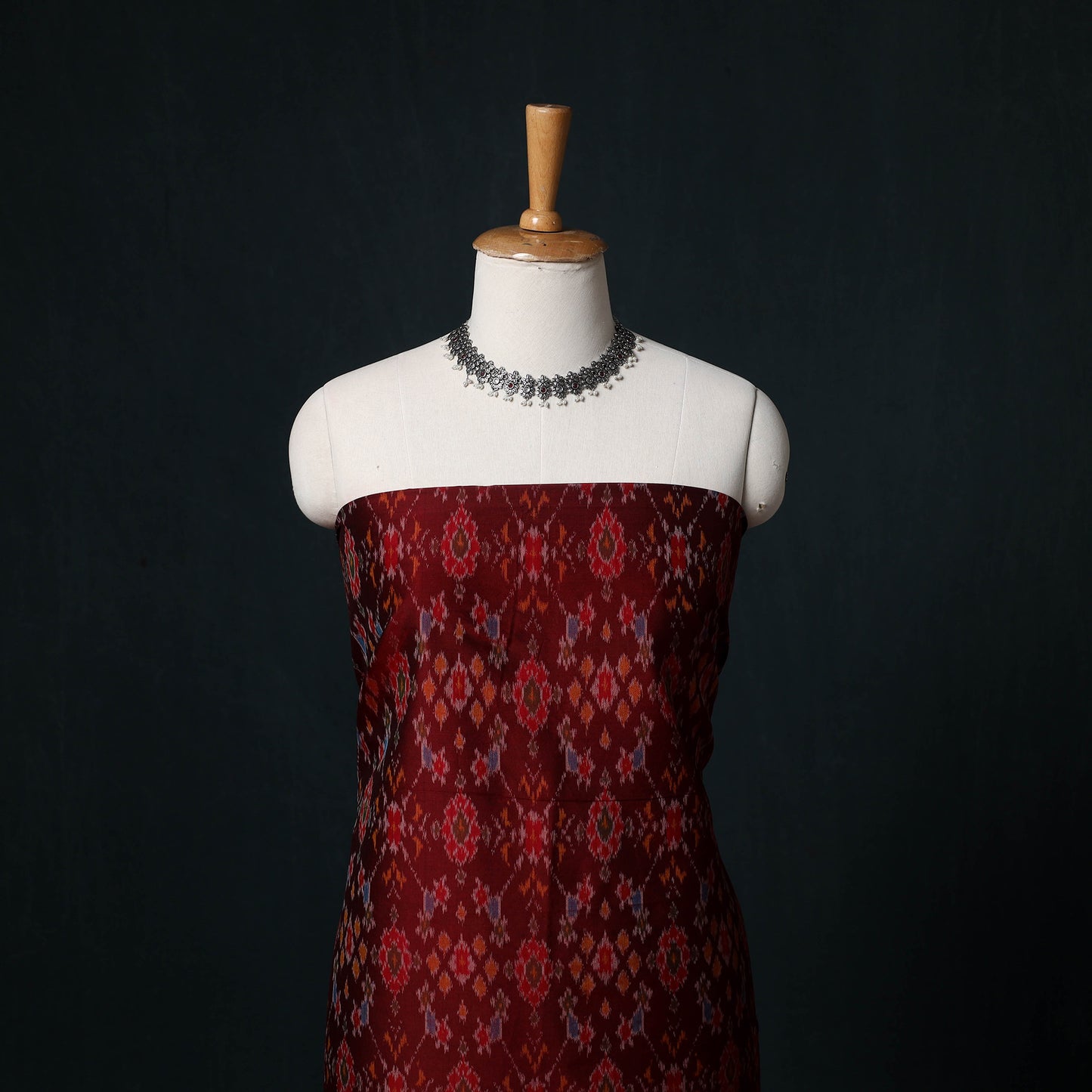 Pochampally Ikat Handloom Sico 2pc Unstitched Dress Material Kurta Set 10