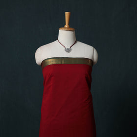 Mangalagiri Handwoven 2pc Cotton Unstitched Dress Material Kurta Set with Jewellery 15