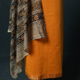 Mangalagiri Handwoven 2pc Cotton Unstitched Dress Material Kurta Set with Jewellery 16