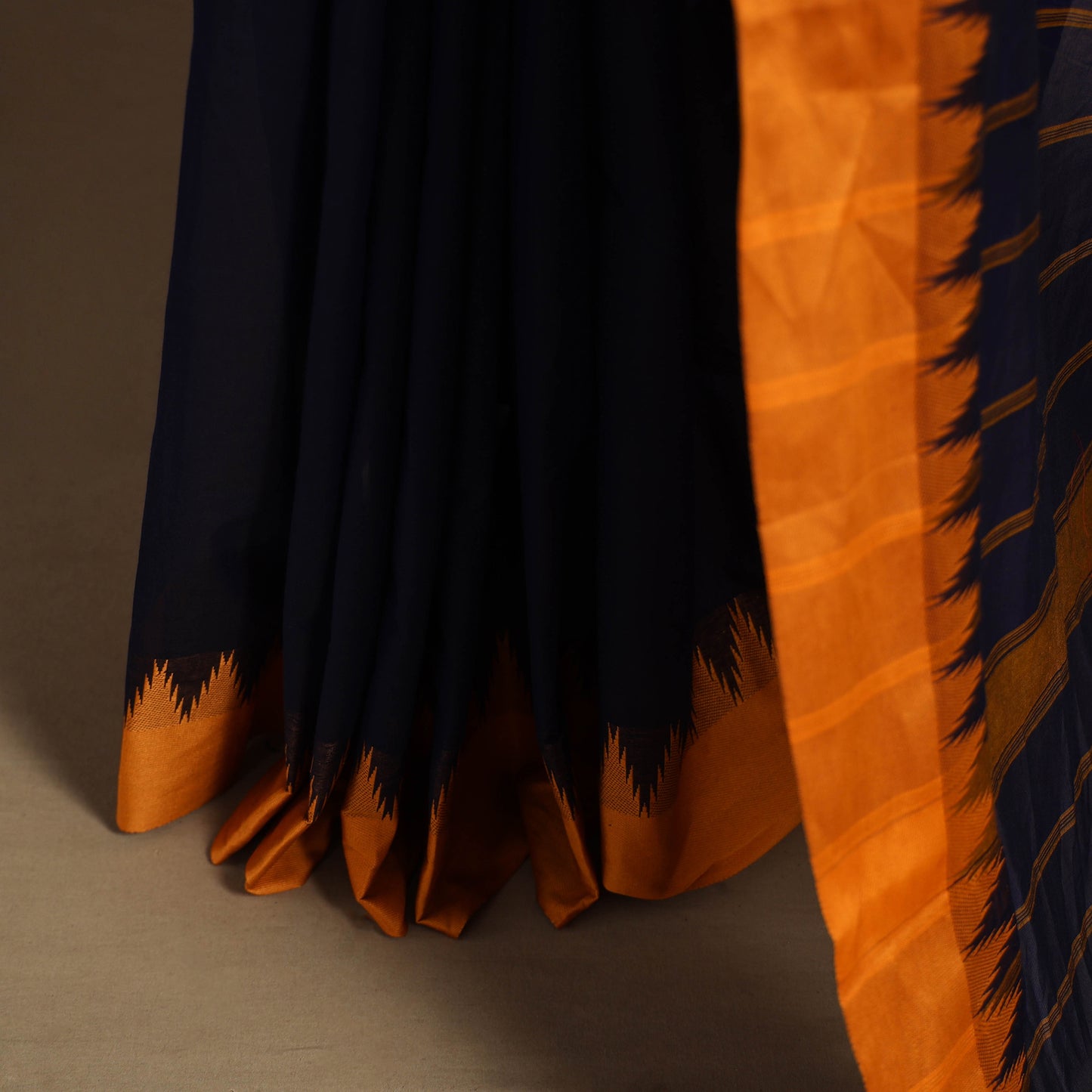 Blue - kandangi chettinad cotton saree with border 113