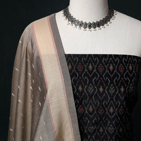 Pochampally Ikat Handloom Sico 2pc Unstitched Dress Material Kurta Set 12