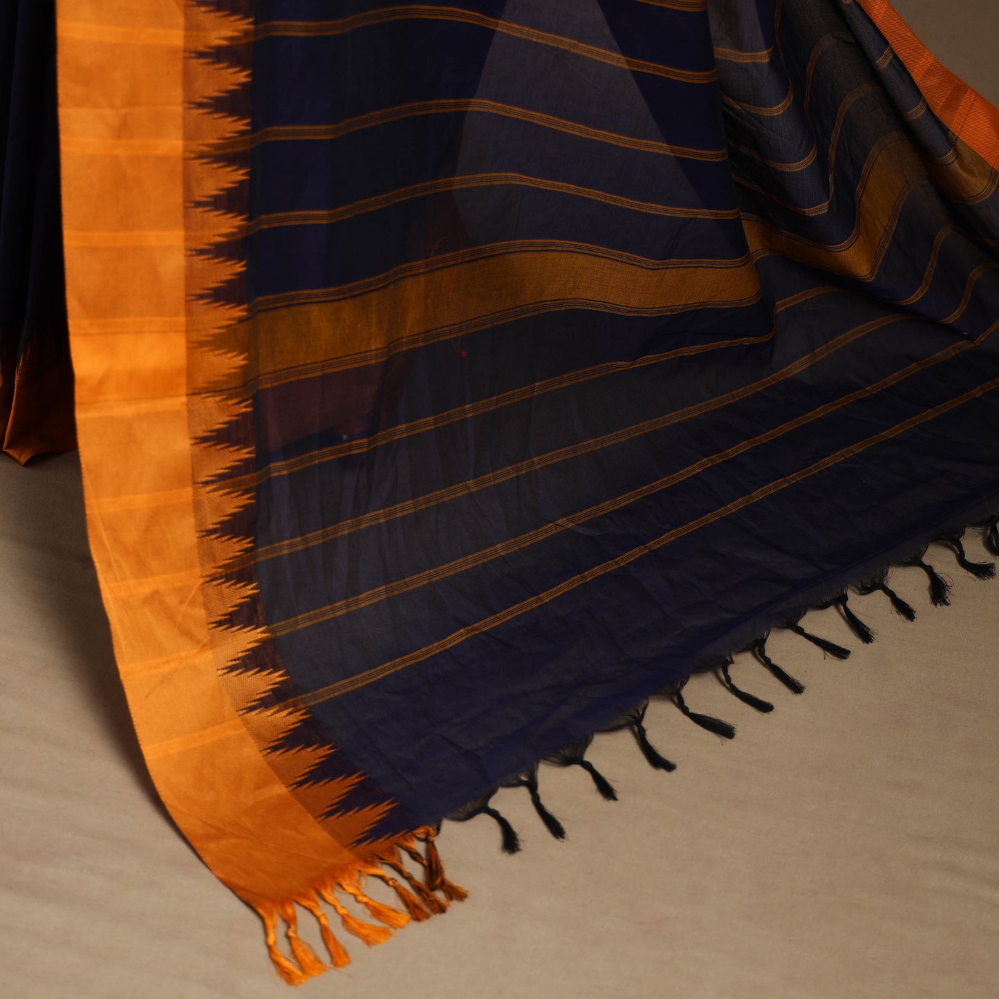 Blue - kandangi chettinad cotton saree with border 113