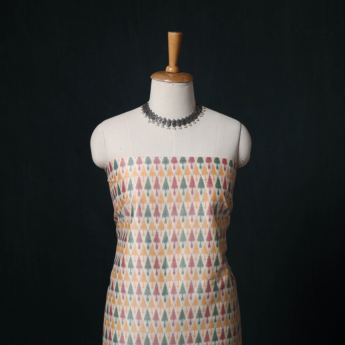 Pochampally Ikat Handloom Sico 2pc Unstitched Dress Material Kurta Set 13