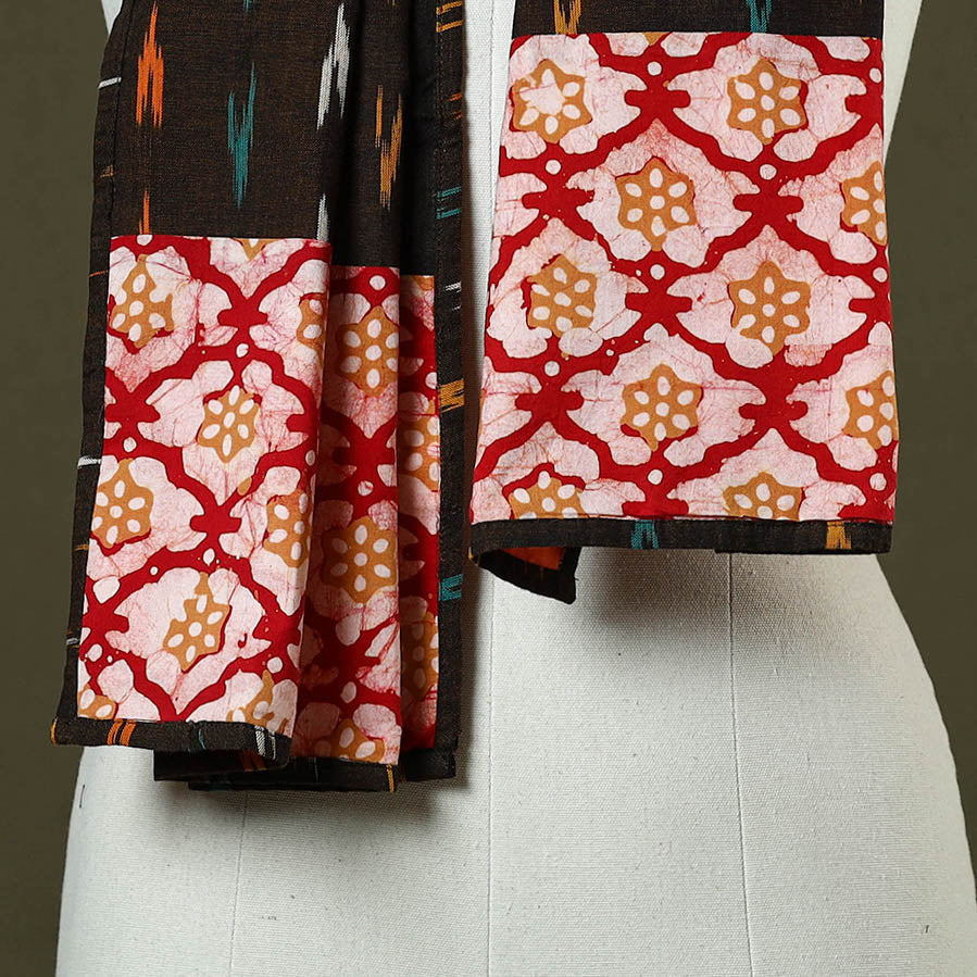 Multicolor - cotton patchwork running stitch plain stole 32