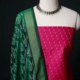 Pochampally Ikat Handloom Sico 2pc Unstitched Dress Material Kurta Set 14