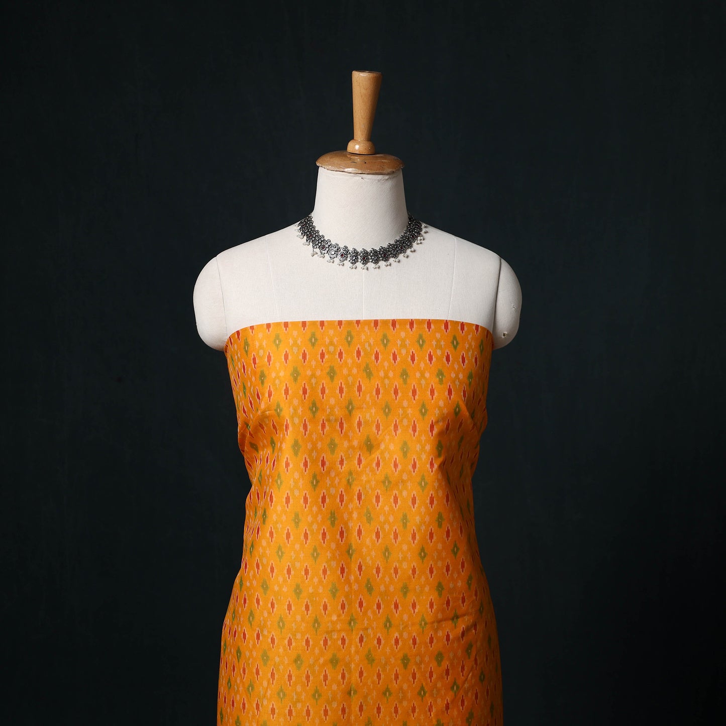 Pochampally Ikat Handloom Sico 2pc Unstitched Dress Material Kurta Set 15