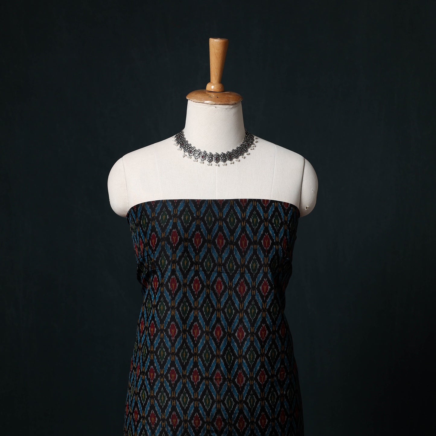 Pochampally Ikat Handloom Sico 2pc Unstitched Dress Material Kurta Set 16