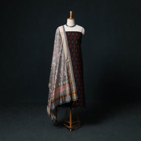 Pochampally Ikat Handloom Sico 2pc Unstitched Dress Material Kurta Set 17