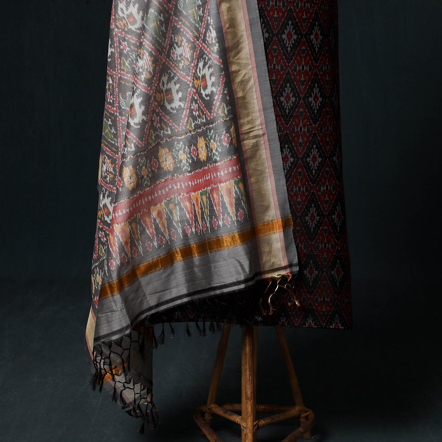 Pochampally Ikat Handloom Sico 2pc Unstitched Dress Material Kurta Set 17
