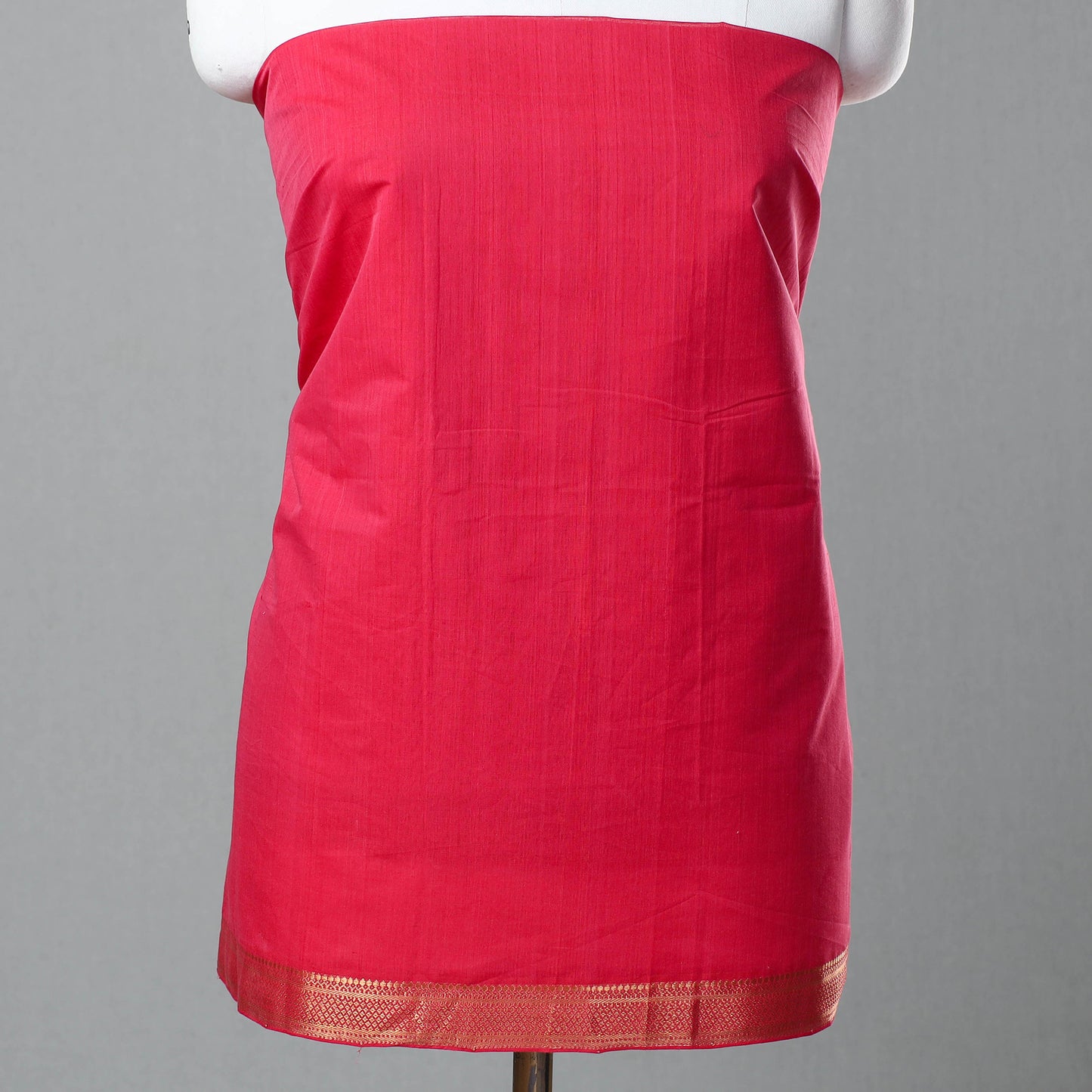 Pink - 3pc Handloom Cotton Mangalagiri Dress Material 14