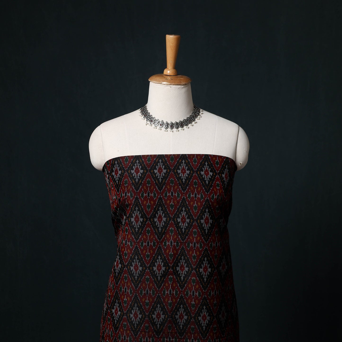 Pochampally Ikat Handloom Sico 2pc Unstitched Dress Material Kurta Set 17