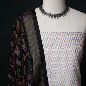 Pochampally Ikat Handloom Sico 2pc Unstitched Dress Material Kurta Set 18