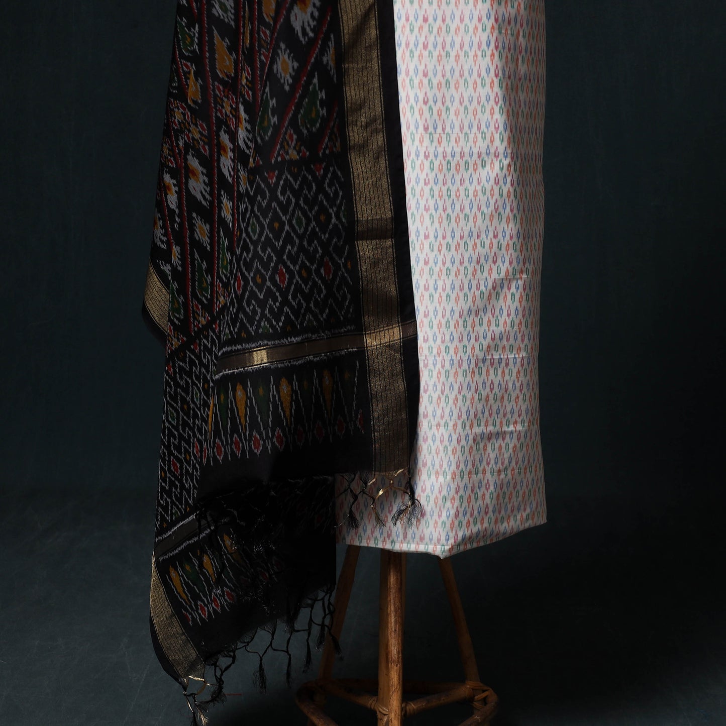 Pochampally Ikat Handloom Sico 2pc Unstitched Dress Material Kurta Set 18