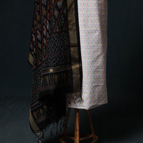 Pochampally Ikat Handloom Sico 2pc Unstitched Dress Material Kurta Set 18