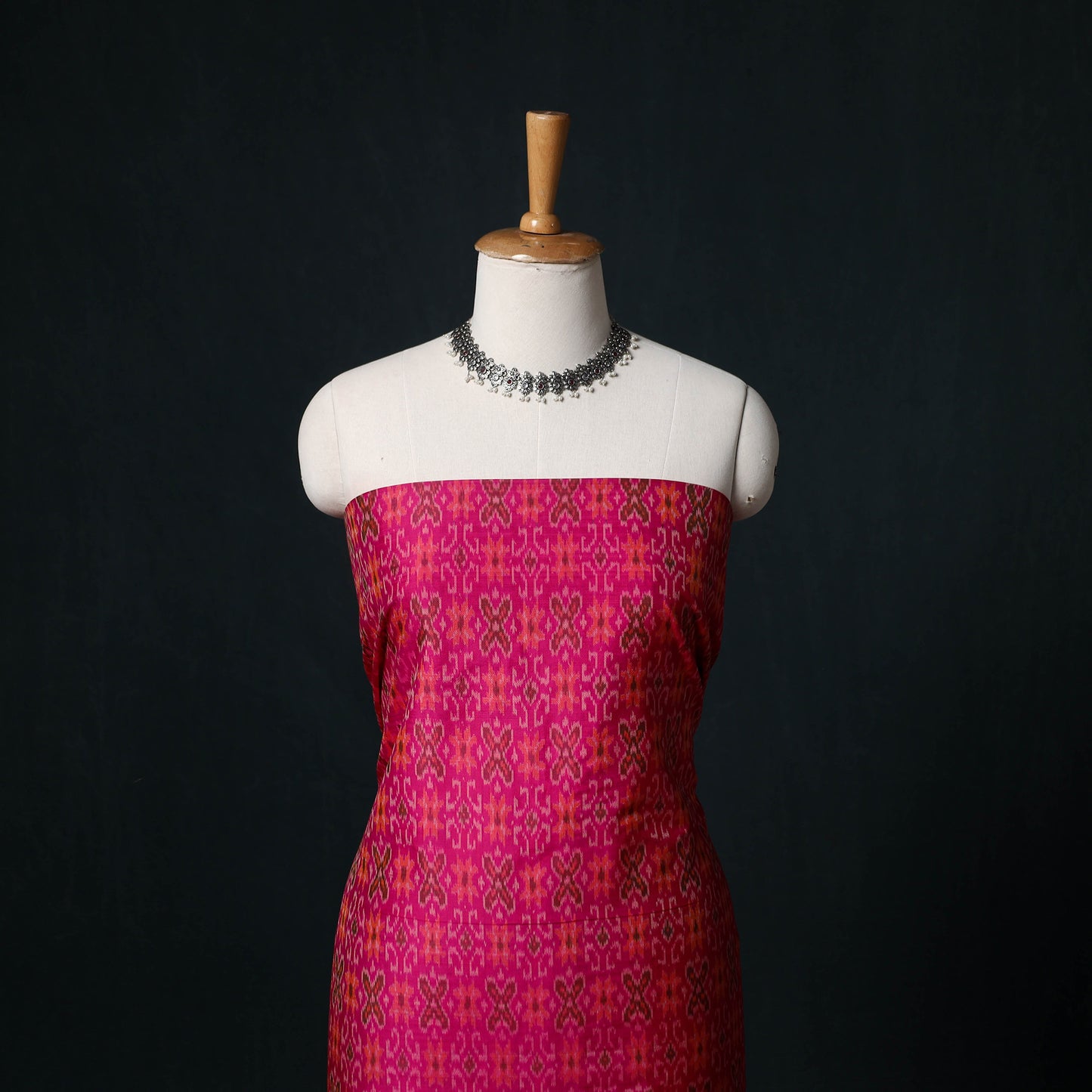 Pochampally Ikat Handloom Sico 2pc Unstitched Dress Material Kurta Set 19