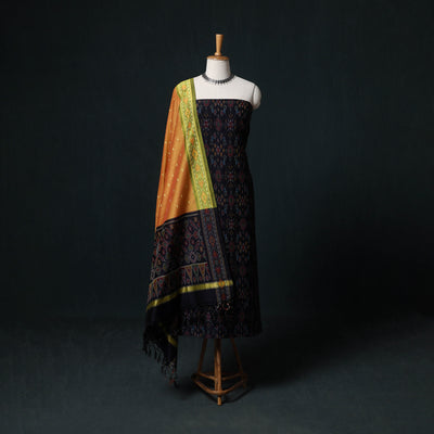 Pochampally Ikat Handloom Sico 2pc Unstitched Dress Material Kurta Set 20