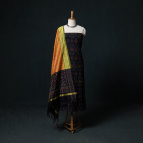 Pochampally Ikat Handloom Sico 2pc Unstitched Dress Material Kurta Set 20