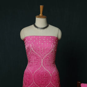 Kutch Bandhani Tie-Dye Modal Silk Heavy Banarasi Zari 3pc Unstitched Dress Material Suit Set 43