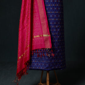 Pochampally Ikat Handloom Sico 2pc Unstitched Dress Material Kurta Set 21