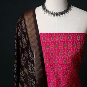 Pochampally Ikat Handloom Sico 2pc Unstitched Dress Material Kurta Set 22