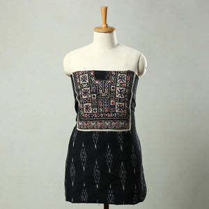 Black - Exclusive! Kutch Embroidery Work Cotton Kurta Material - (2.85 Meter) 72