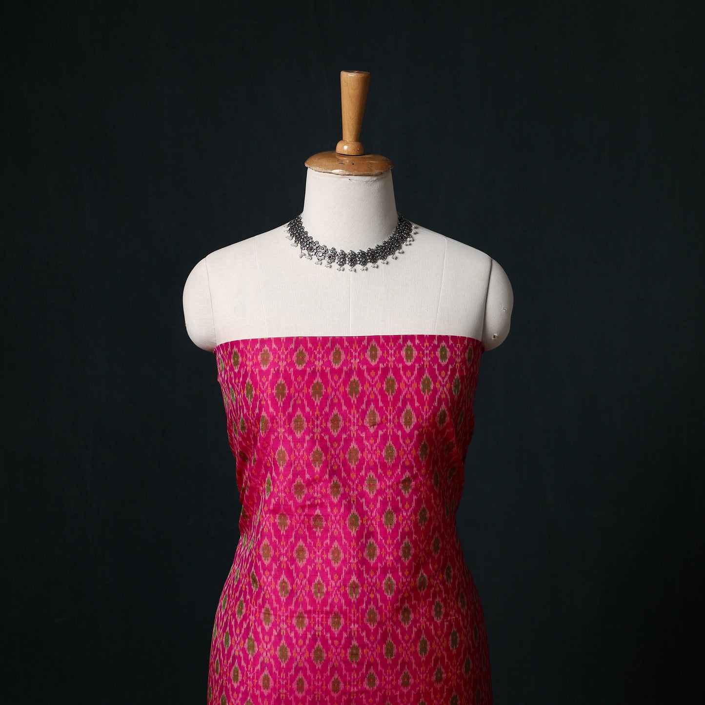 Pochampally Ikat Handloom Sico 2pc Unstitched Dress Material Kurta Set 22
