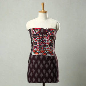 Black - Exclusive! Kutch Embroidery Work Cotton Kurta Material - (2.8 Meter) 73