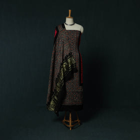 Kutch Ajrakh Bandhani Tie-Dye Modal Silk 3pc Unstitched Dress Material Suit Set 32