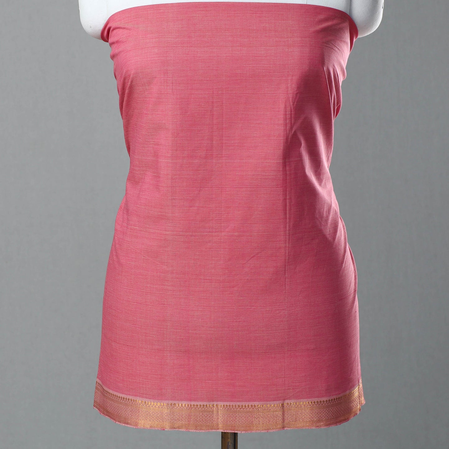 Pink - 3pc Handloom Cotton Mangalagiri Dress Material 22