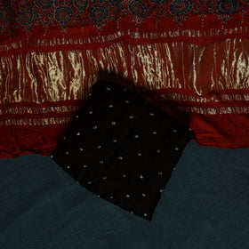 Kutch Ajrakh Bandhani Tie-Dye Modal Silk 3pc Unstitched Dress Material Suit Set 34