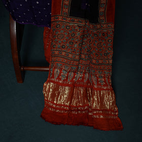 Kutch Ajrakh Bandhani Tie-Dye Modal Silk 3pc Unstitched Dress Material Suit Set 35