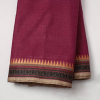 Maroon - Cotton Kanchipuram Fabric with Thread Border 12