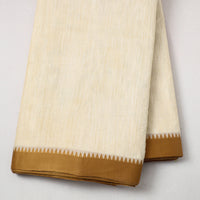 White - Cotton Kanchipuram Fabric with Thread Border 13