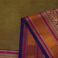 Green - Cotton Kanchipuram Fabric with Thread Border 14