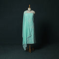 Blue - Lucknowi Chikankari Hand Embroidered Cotton 3pc Unstitched Dress Material Suit Set 39
