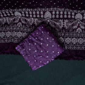 Kutch Bandhani Tie-Dye Modal Silk Embroidered 3pc Unstitched Dress Material Suit Set 29