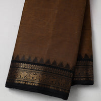 Brown - Cotton Kanchipuram Fabric with Thread Border 19