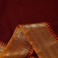 Maroon - Cotton Kanchipuram Fabric with Thread Border 21