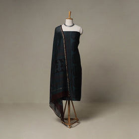 Bagh Hand Block Print Natural Dyed Chanderi Silk 3pc Unstitched Dress Material Suit Set 10