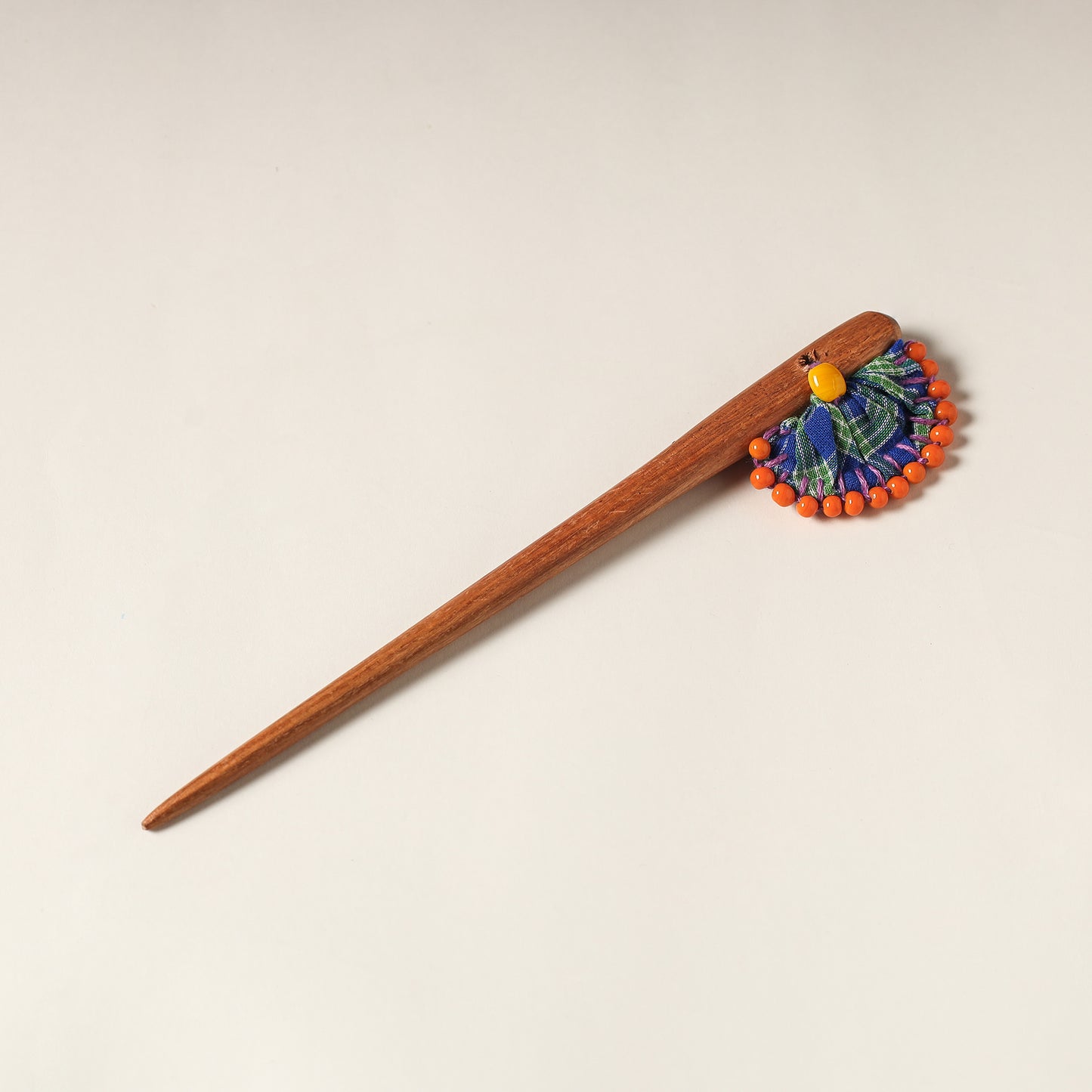 Handcrafted Gamcha Fabart Beadwork Wooden Juda Stick by Rangila Dhaga