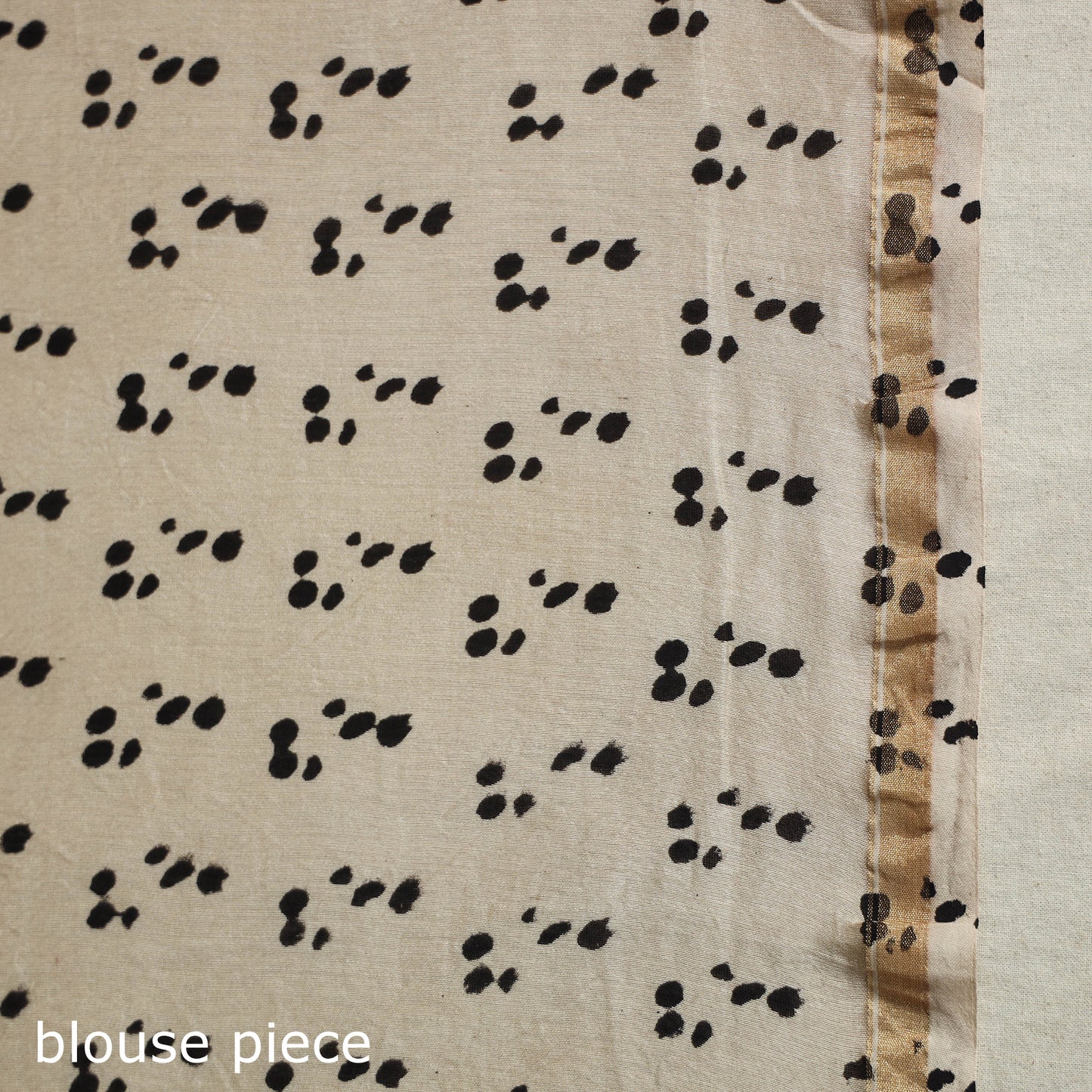 Block Print Chanderi Silk Bagru Saree with Zari Border