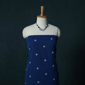 Jacquard Cotton 2pc Unstitched Dress Material Kurta Set with Jewellery Set 03