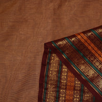 Brown - Cotton Kanchipuram Fabric with Zari Border 25