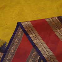 Yellow - Cotton Kanchipuram Fabric with Zari Border 26