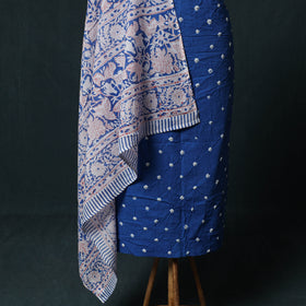 Kutch Bandhani Cotton 2pc Unstitched Dress Material Kurta Set with Earrings 26