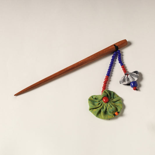 Handcrafted Gamcha Fabart Beadwork Wooden Juda Stick by Rangila Dhaga